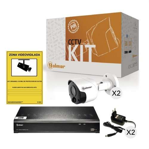 Βασικό σετ Golmar KIT-2BHVR1P με DVR και δύο bullet PIR με αναφορά 31600904 από τη μάρκα GOLMAR