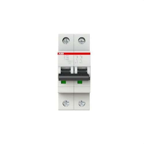 S202-C16 Circuit Breaker 2P 16A Curve C 6kA with reference 2CDS252001R0164 from the brand ABB