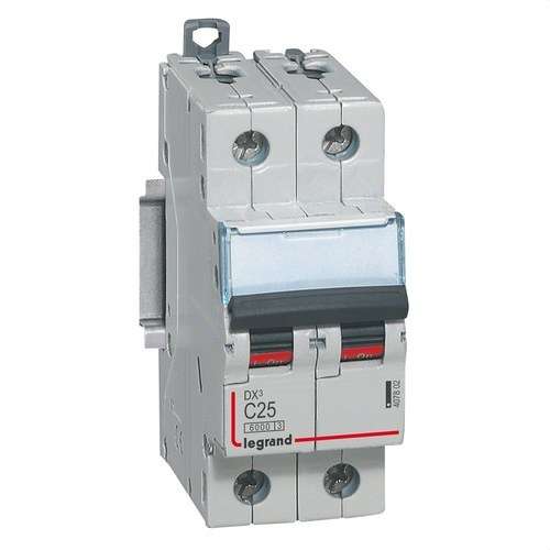 Μαγνητοθερμικό DX3 2P 25A Καμπύλη C 6/10kA με αναφορά 407802 από τη μάρκα LEGRAND