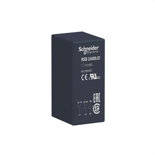 Ρελέ πρίζας 2 NA/NC 8A 12V DC με αναφορά RSB2A080JD από τη μάρκα SCHNEIDER ELECTRIC