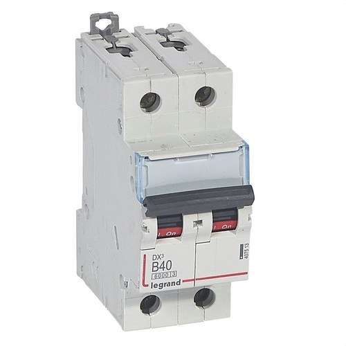 Μαγνητοθερμικό DX3 2P 40A Καμπύλη B 6/10kA με αναφορά 407513 από τη μάρκα LEGRAND