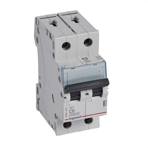 Διακόπτης ισχύος TX3 2P 6A Καμπύλη C Καμπύλη C 6kA με αναφορά 403604 από τη μάρκα LEGRAND