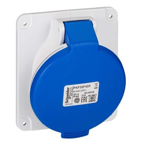 Εντοιχιζόμενη βάση κεκλιμένη 32A 2P+TT 200-250V IP44 με αναφορά PKF32F423 από τη μάρκα SCHNEIDER ELECTRIC