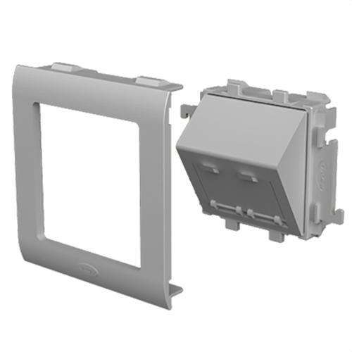 Πλάκα κεκλιμένη 2 RJ45 χρώμα αλουμινίου 80mm U24X με αναφορά 93754-03 από τη μάρκα UNEX