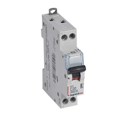 DX3 Διακόπτης Ισχύος 1P+N 20A Καμπύλη C 6/10kA με αναφορά 407729 από τη μάρκα LEGRAND
