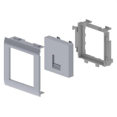 Πλάκα επίπεδη 1 RJ45 χρώμα αλουμινίου 65mm U24X με αναφορά 93749-03 από τη μάρκα UNEX