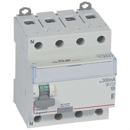 Διακόπτης Διαφορικού Ρεύματος Legrand DX³ 4P 400V 63A Τύπος AC 300mA 4 μονάδες με αναφορά 411669 από τη μάρκα LEGRAND