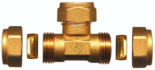 Ρακόρ Τ από ορείχαλκο 22x22x22mm με αναφορά TAP07999 από τη μάρκα ATUSA