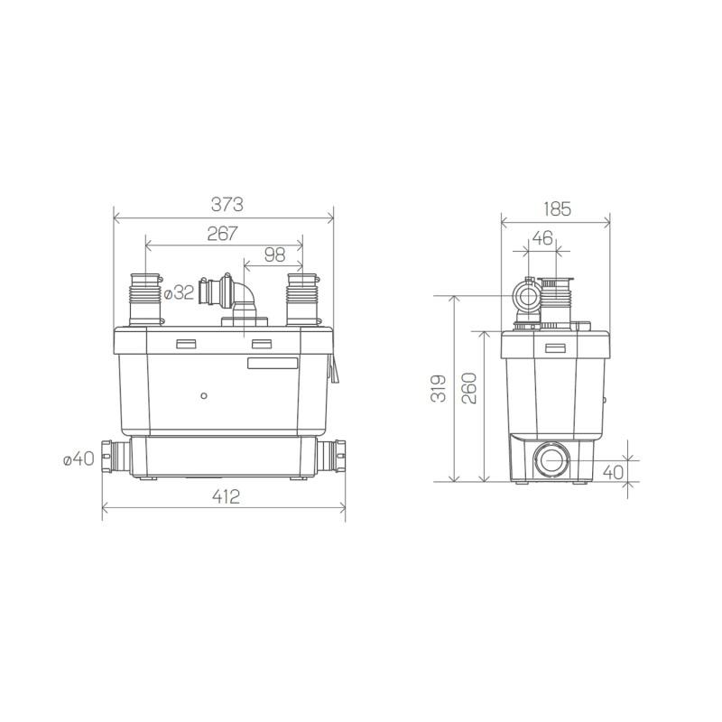 Αντλία εκκένωσης SFA SANISPEED για έντονη χρήση σε κουζίνες και πλυντήρια με αναφορά 0101300 από τη μάρκα SFA SANITRIT
