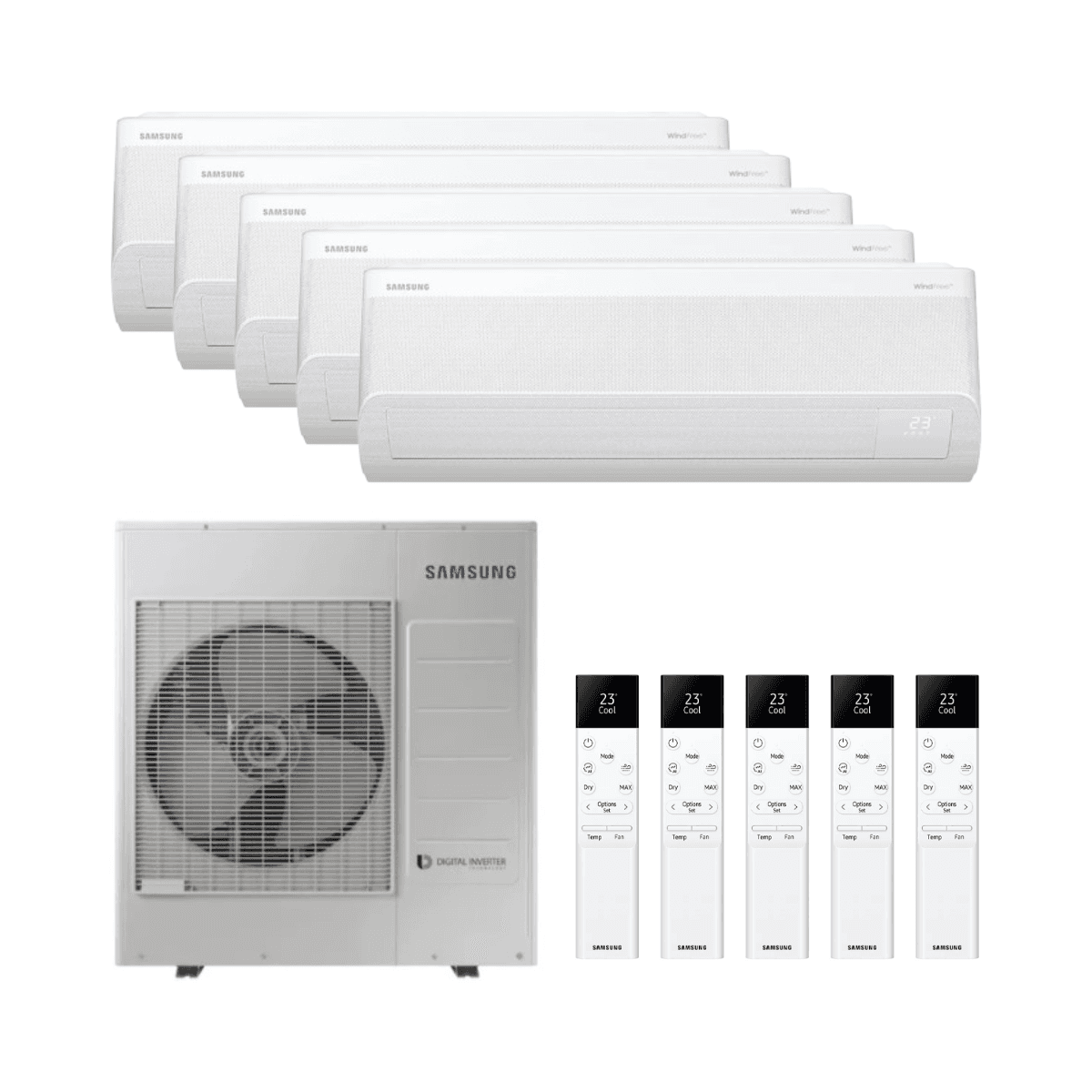 Κλιματιστικό 5x1 με wifi Samsung WindFree Comfort S2 2,5 kW (4) + 3,5 kW με αναφορά KITSAMWFCS209(04)+12 από τη μάρκα SAMSUNG