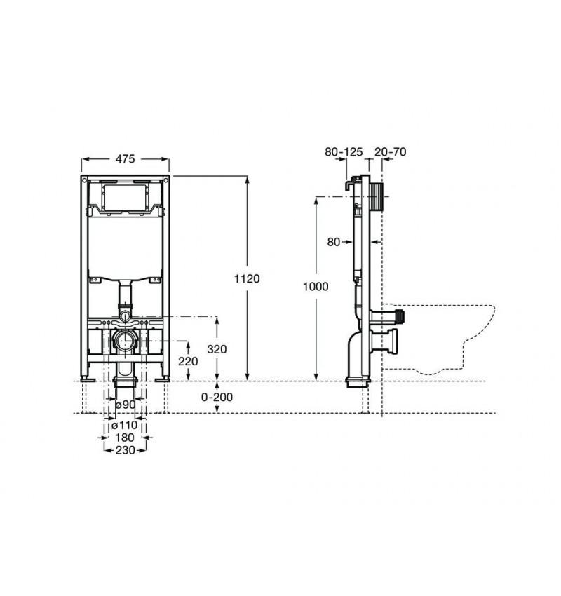 Σκελετός με διπλή δεξαμενή για κρεμαστή τουαλέτα Roca WC One με αναφορά A890070020 από τη μάρκα ROCA