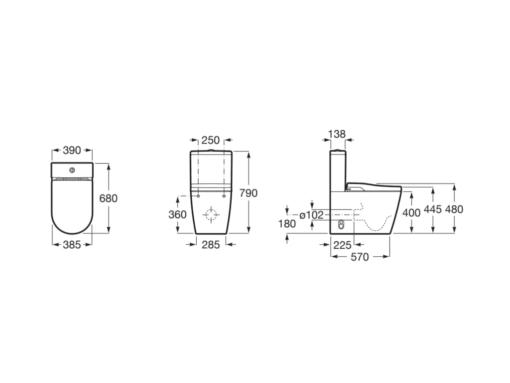 Έξυπνη τουαλέτα In-Wash® Inspira προσκολλημένη στον τοίχο Roca Rimless με αναφορά A80306L001 από τη μάρκα ROCA