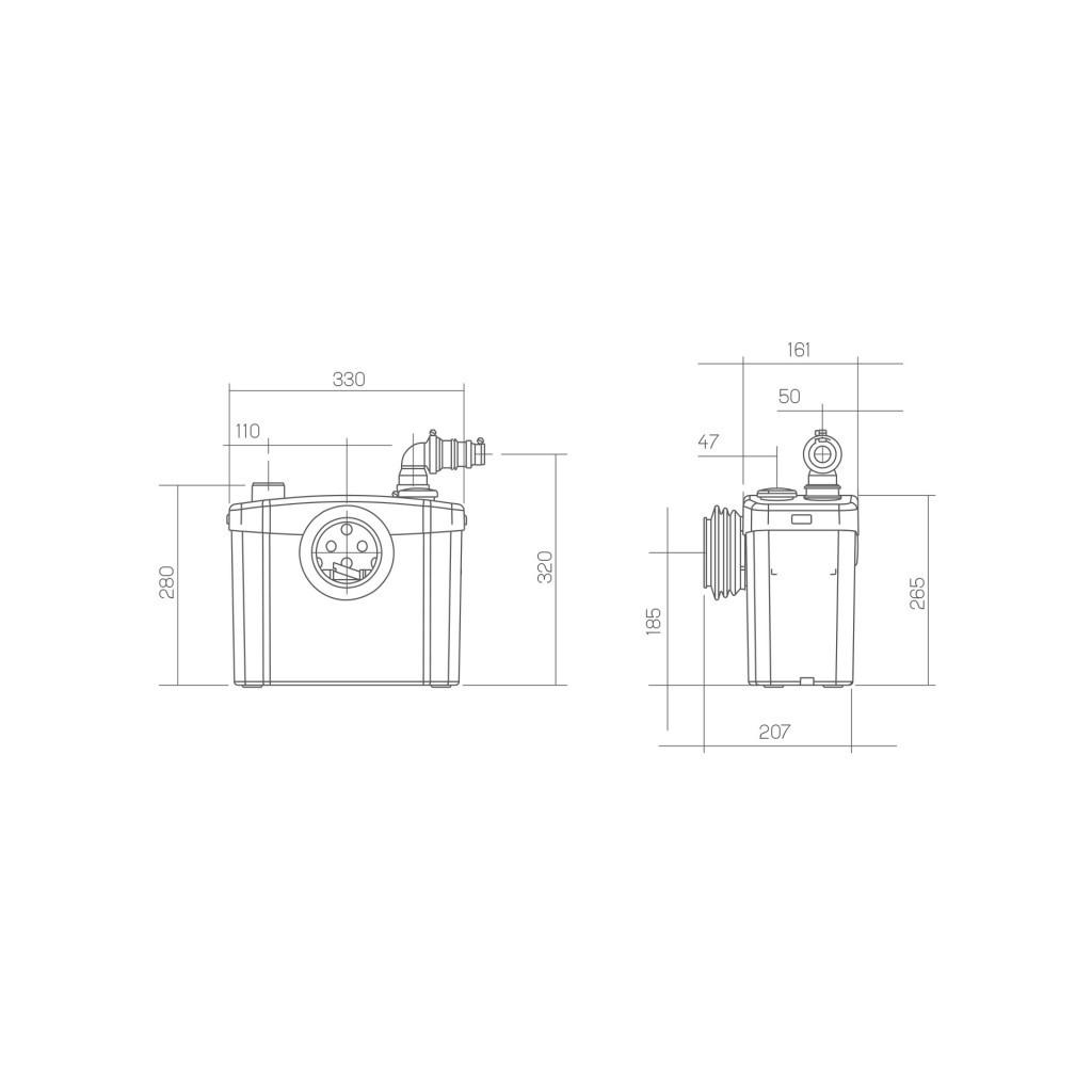 Θρυμματιστής υγειονομικής χρήσης SFA SANITOP για τουαλέτες και νιπτήρες με αναφορά 0100200 από τη μάρκα SFA SANITRIT