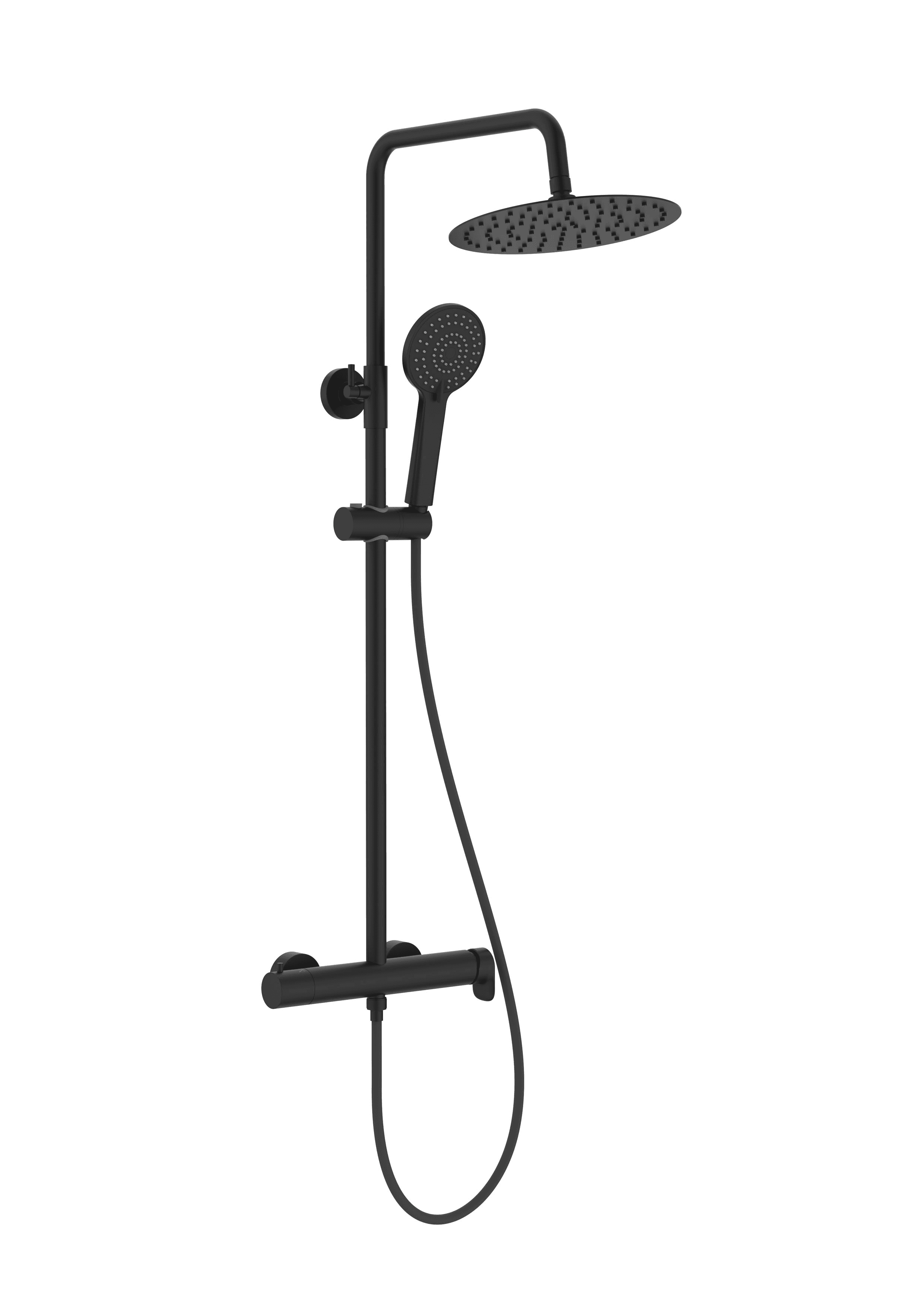Matte Black Single-Lever Shower Column Roca Plus Round with reference A5A9A6ENB0 from the brand ROCA