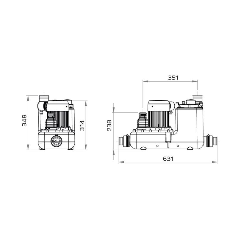 Αντλία εκκένωσης SFA SANICOM 1 για γκρίζα νερά εντατικής χρήσης με αναφορά 04COM1M από τη μάρκα SFA SANITRIT