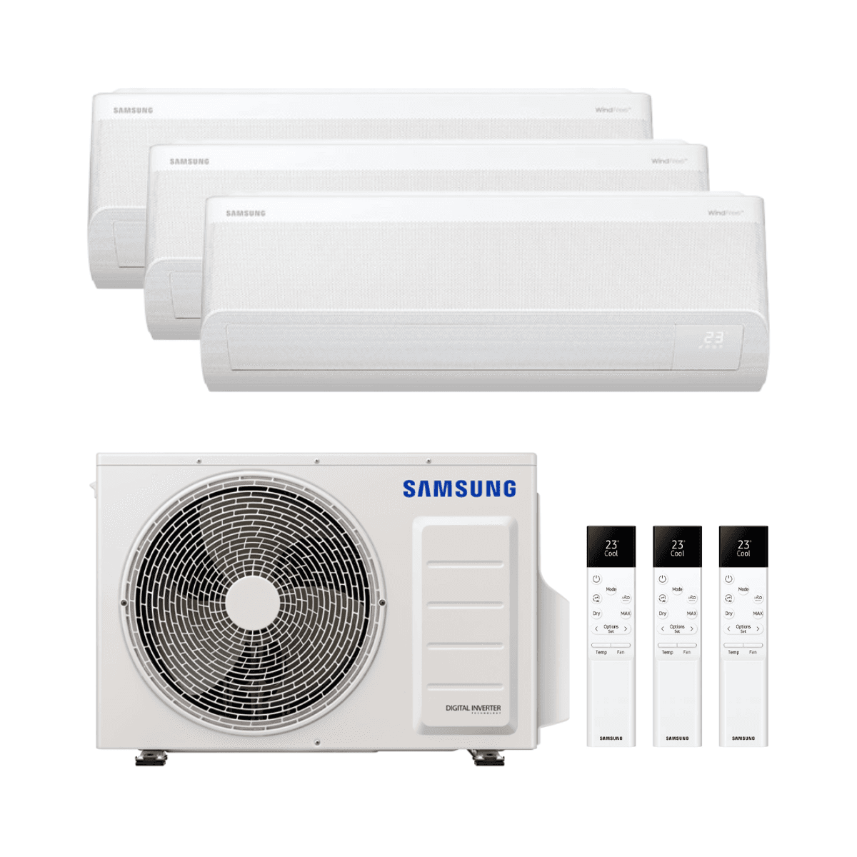 Κλιματιστικό 3x1 με wifi 6,8 kW Samsung WindFree Comfort S2 2,5 kW (2) + 3,5 kW με αναφορά KITSAMWINDFREE68-09+09+12 από τη μάρκα SAMSUNG