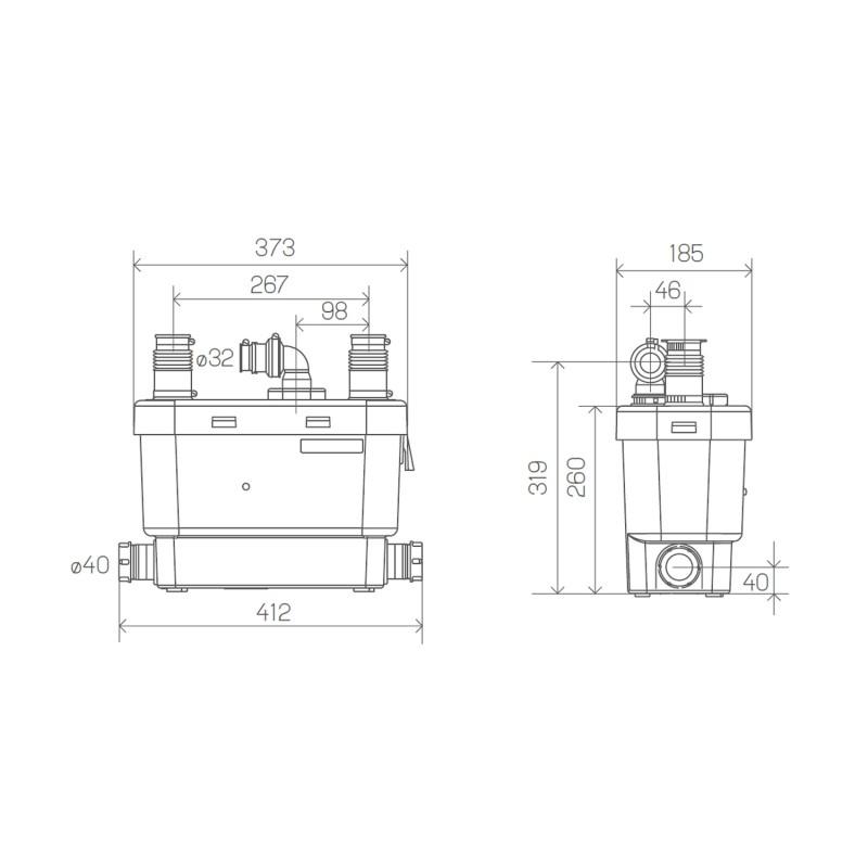 Αντλία αποχέτευσης SFA SANIVITE για κουζίνες και πλυντήρια με αναφορά 0100700 από τη μάρκα SFA SANITRIT