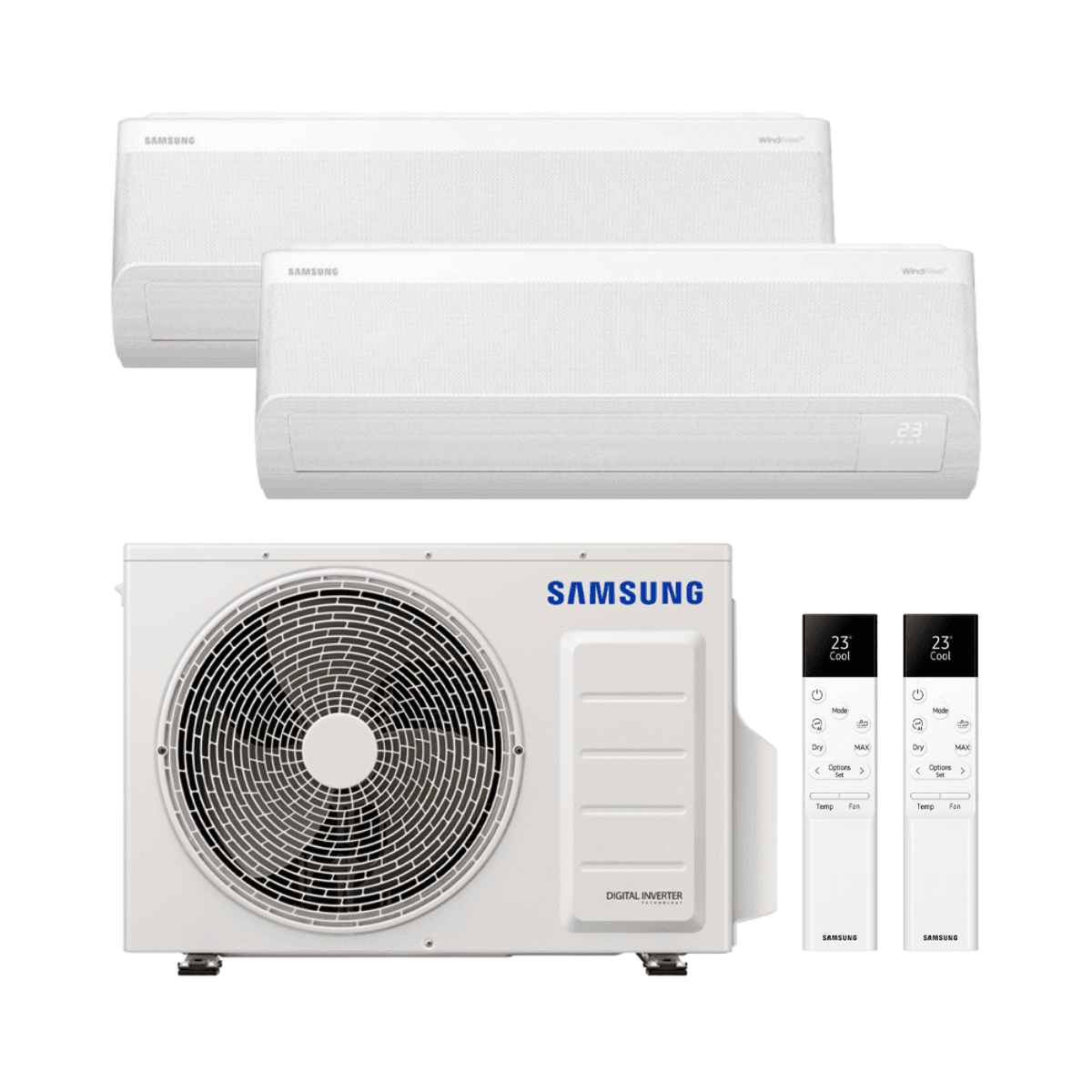 Κλιματιστικό 2x1 με wifi Samsung WindFree Comfort S2 2,5 kW + 3,5 kW με αναφορά KITSAMWINDFREE09+12 από τη μάρκα SAMSUNG