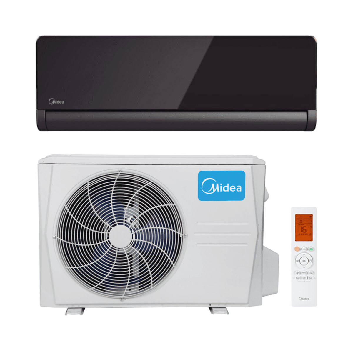 Κλιματιστικό μαύρο Midea Pure Glass 3,5 kW 12000 BTU με αναφορά 35(12)N8I-1 από τη μάρκα MIDEA