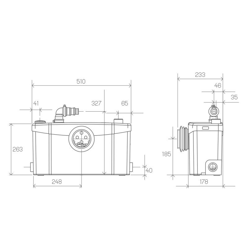 Θρυμματιστής αποβλήτων SFA SANIPLUS για πλήρη μπάνια με μεγάλη προσέλευση με αναφορά 0100300 από τη μάρκα SFA SANITRIT