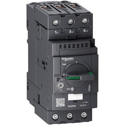 Διακόπτης αυτομάτου κινητήρα TeSys GV3 3P 70-80A EverLink με αναφορά GV3P80 από τη μάρκα SCHNEIDER ELECTRIC